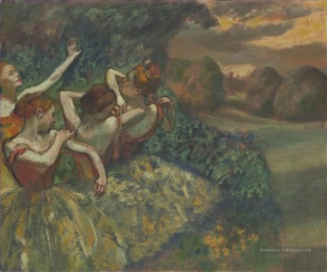 Quatre danseurs Impressionnisme danseuse de ballet Edgar Degas Peinture décoratif